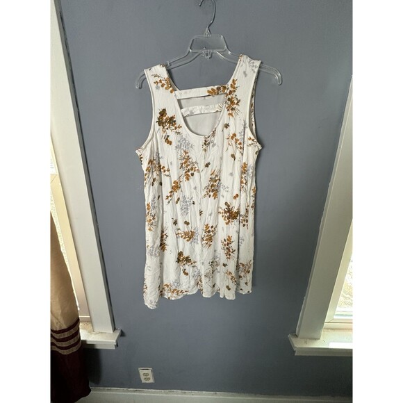Maurices Women Dress XL White Floral Boho Sleeveless Dress Lined - Picture 2 of 4